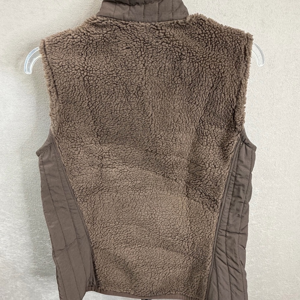 Patagonia Sherpa Fleece Vest Brown Full Zip Cozy Women’s Small - Picture 4 of 6